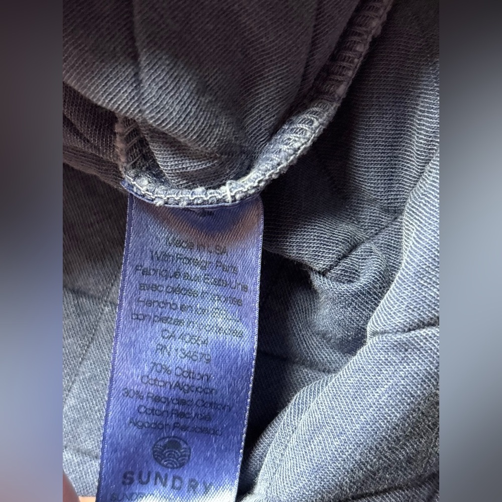 Sundry Quilted Cropped Sweatshirt Pullover In Pigment Moonlight Blue Size 1 - Picture 10 of 15